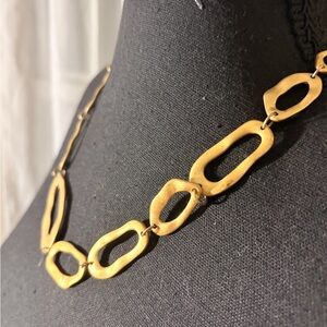 Gold Linked Open Oval Necklace - Women Jewelry